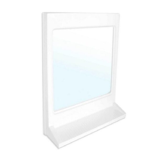 Specchio da Bagno Rettangolare con Mensola modello Athena 450 cm.38x15xh50 Cornice in Tecnocrom Bianco